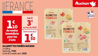 Auchan ALLUMETTES FUMÉES AUCHAN offre