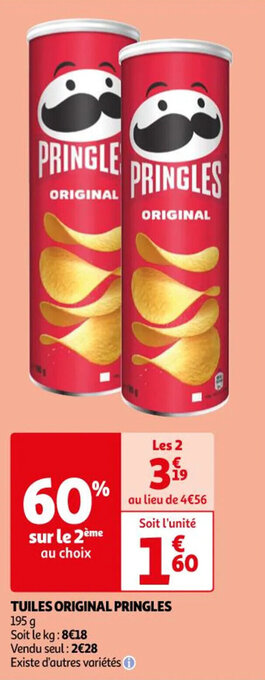 Auchan TUILES ORIGINAL PRINGLES offre