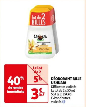 Auchan DÉODORANT BILLE USHUAIA offre