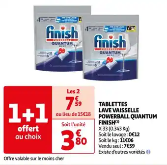 TABLETTES LAVE VAISSELLE POWERBALL QUANTUM FINISH (¹)