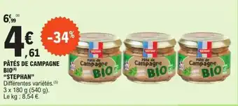 E.Leclerc Espace Culturel PÂTÉS DE CAMPAGNE BIO (4) "STEPHAN" offre