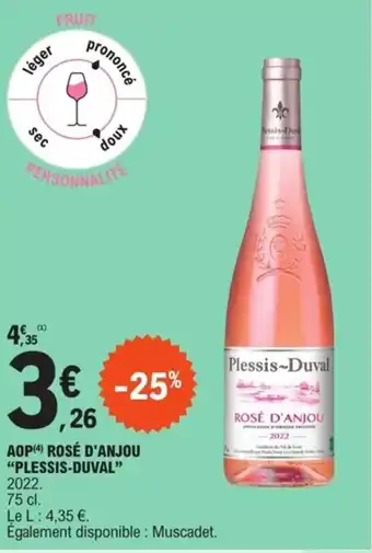 E.Leclerc Espace Culturel AOP (4) ROSÉ D'ANJOU "PLESSIS-DUVAL" offre