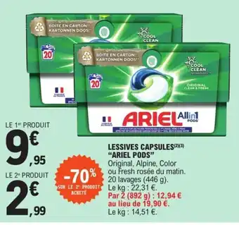 LESSIVES CAPSULES(²)(³) "ARIEL PODS"