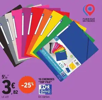 E.Leclerc Espace Culturel 10 CHEMISES "TOP FILE" offre