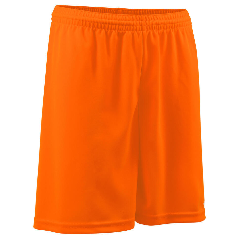 Promo Short de football écoconçu adulte f100 rouge chez Decathlon
