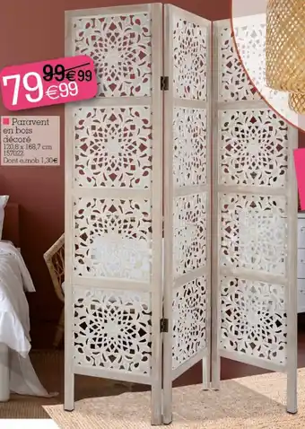Paravent en bois décoré