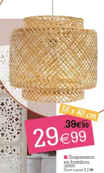 Kandy Suspension en bambou offre