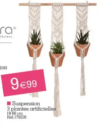 Suspension 3 plantes artificielles