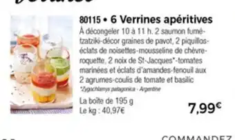 Thiriet 6 Verrines apéritives offre