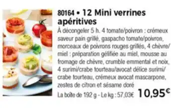 Thiriet 12 Mini Verrines apéritives offre