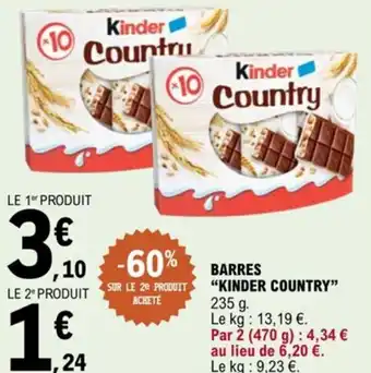 E.Leclerc BARRES "KINDER COUNTRY" 235 g. offre