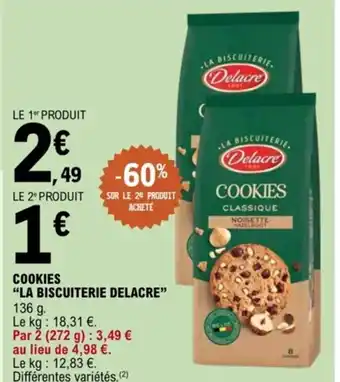 E.Leclerc COOKIES "LA BISCUITERIE DELACRE" offre