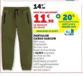 PANTALON CARGO GARCON