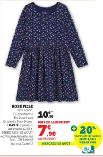 Super U ROBE FILLE offre