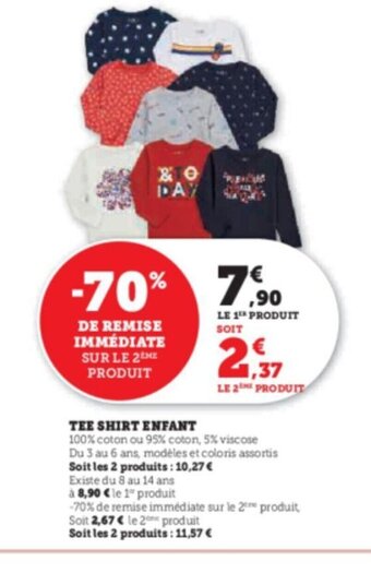 Super U TEE SHIRT ENFANT offre