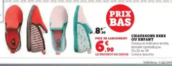 Super U CHAUSSONS BEBE offre