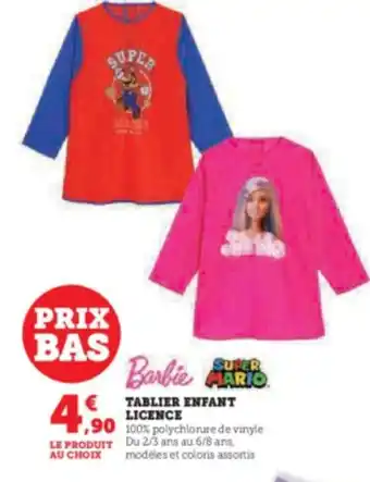 Super U TABLIER ENFANT offre