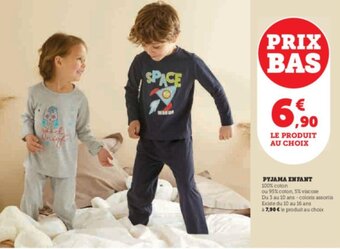 Super U PYJAMA ENFANT offre