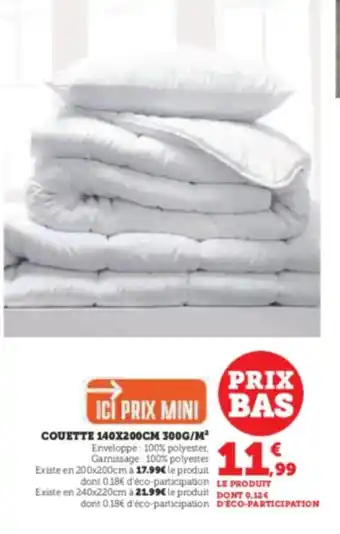 COUETTE 140X200CM 300G/M² Enveloppe: 100% polyester, Garnissage: 100% polyester