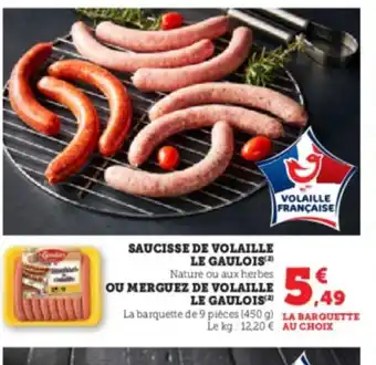 U Express SAUCISSE DE VOLAILLE offre