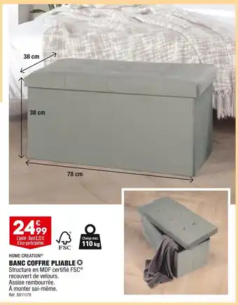 ALDI Home creation banc coffre pliable offre