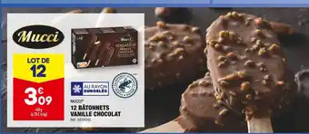 ALDI Mucci 12 bâtonnets vanille chocolat offre