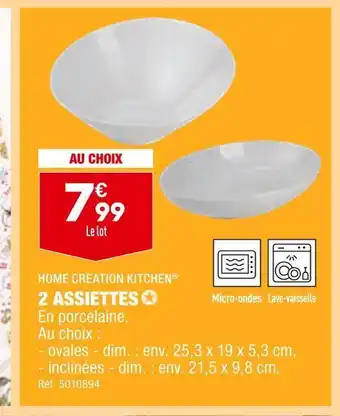 ALDI Home creation kitchen 2 assiettes offre
