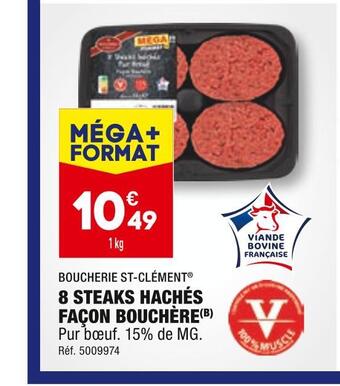ALDI Boucherie st-clément 8 steaks hachés façon bouchère offre