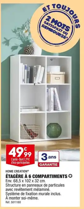 ALDI Home creation étagère à 6 compartiments offre