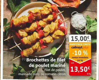 Colruyt Brochettes de filet de poulet mariné offre