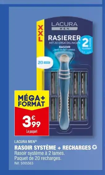 ALDI Lacura men rasoir système + recharges offre