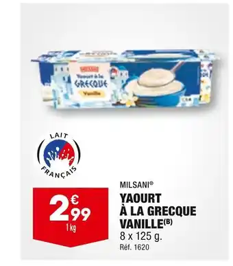 ALDI Milsani yaourt à la grecque vanille offre