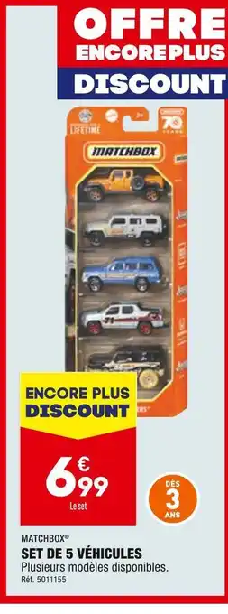 ALDI Matchbox set de 5 véhicules offre