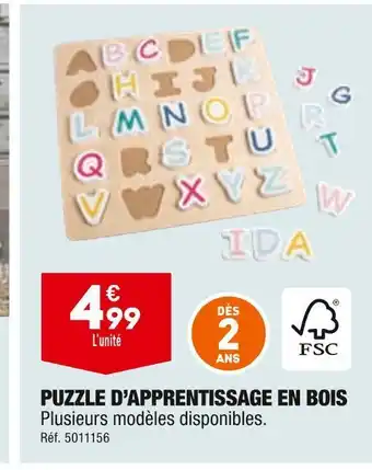 ALDI Puzzle d’apprentissage en bois offre