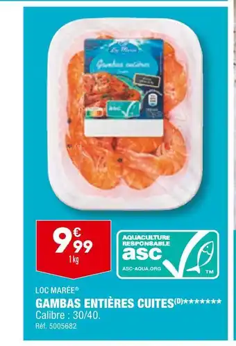 ALDI Loc marée gambas entières cuites offre