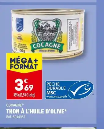 ALDI Cocagne thon à l’huile d’olive offre