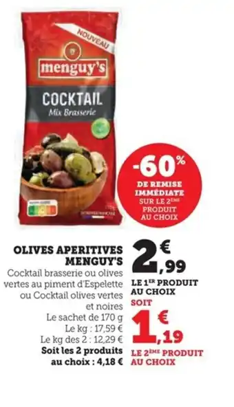 U Express OLIVES APERITIVES MENGUY'S offre
