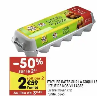 Leader Price B OEUFS DATÉS SUR LA COQUILLE offre
