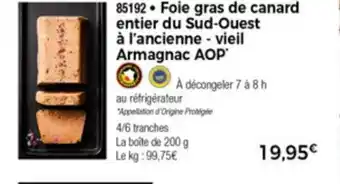 Thiriet Foie gras de canard entier du sud-ouest offre