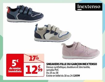 Auchan Sneakers fille ou garçon inextenso offre