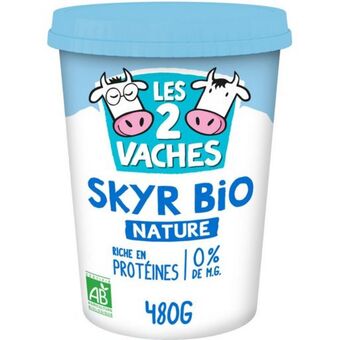 Auchan Skyr nature bio les 2 vaches offre