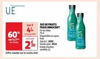 Auchan Jus de fruits frais innocent offre