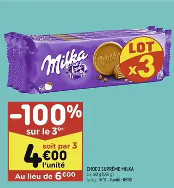 Leader Price Choco suprême milka offre