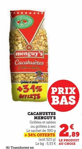 U Express Cacahuetes menguy's offre