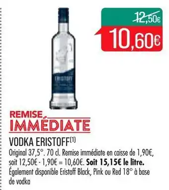 Match Vodka eristoff offre