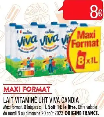 Match Lait vitaminé uht viva candia offre