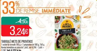 Match Taboulé mets de provence offre