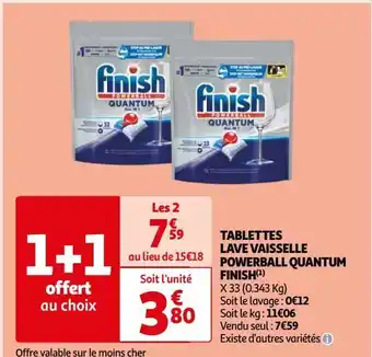 Tablettes lave vaisselle powerball quantum finish