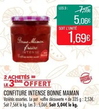 Match Confiture intense bonne maman offre