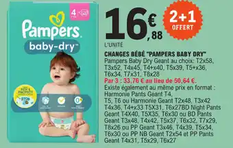 E.Leclerc CHANGES BÉBÉ "PAMPERS BABY DRY" offre
